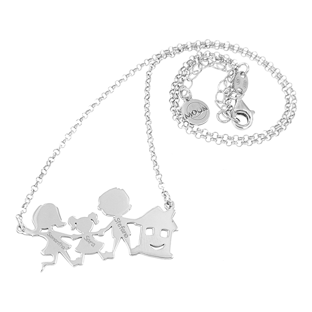 Collana Personalizzata Con La Tua Famiglia Argento 925 Moun It Moun Jewels Produzione Gioielleria In Argento 925 Made In Italy