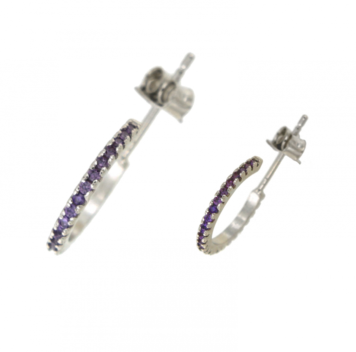 SilberDream Set Da 3 Paia Di Orecchini A Perno Con Zirconi - Bianco, Lilla, Rosa - Argento 925 - Diametro 4 Mm - 5