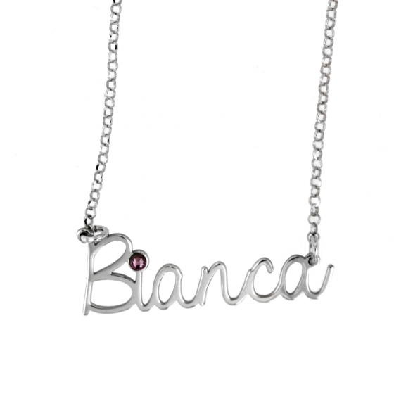 Collana Nome Personalizzabile E Zircone Colorato - Jewels