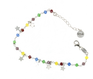 Bracciale con pietre colorate o nere + charm