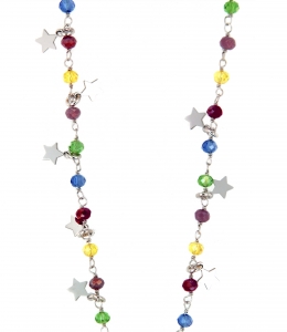 Collana con pietre colorate o nere + mini charm 