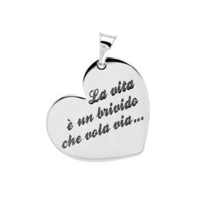 Cuore con incisione personalizzabile, argento 925.