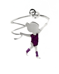 Baby Ginnasta con nastro | Smalto glitter viola