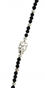 Bracciale con teschio in argento e pietra onice