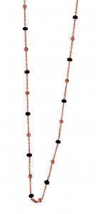 Collana  in argento rosa e smalto nero 60+5