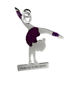 Baby Ginnasta su trave | Smalto glitter viola