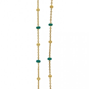 Collana in argento placcato oro e smalto turchese 