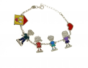 Bracciale con famiglia smaltata personalizzabile 