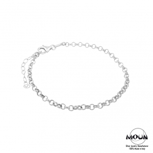 Bracciale composto da catena rolò 45 in argento 925 anallergico.