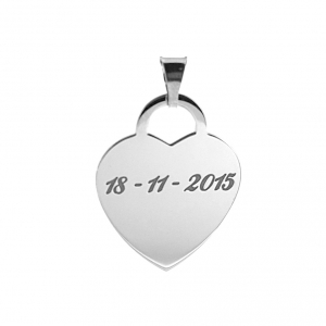 Cuore con incisioni gratuite personalizzabili, in argento 925.