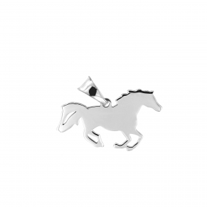 Pendente in argento con cavallo | Incisione personalizzabile 