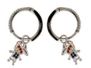 Orecchini bambino in argento e zirconi