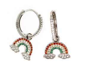 Orecchini rainbow in argento e zirconi 