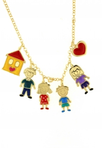 Collana con famiglia smaltata personalizzabile 